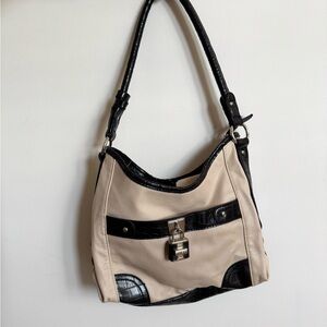 Cream and black Shoulder Bag